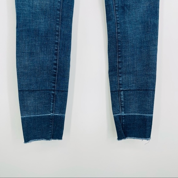Ann Taylor Loft Modern Skinny Ankle Jeans Womens 0 25 Blue Frayed Hem Stretch - Picture 3 of 13